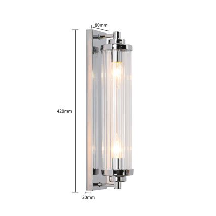 Aplique de parede LORENZO 2xE14/40W/230V cromado brilhante