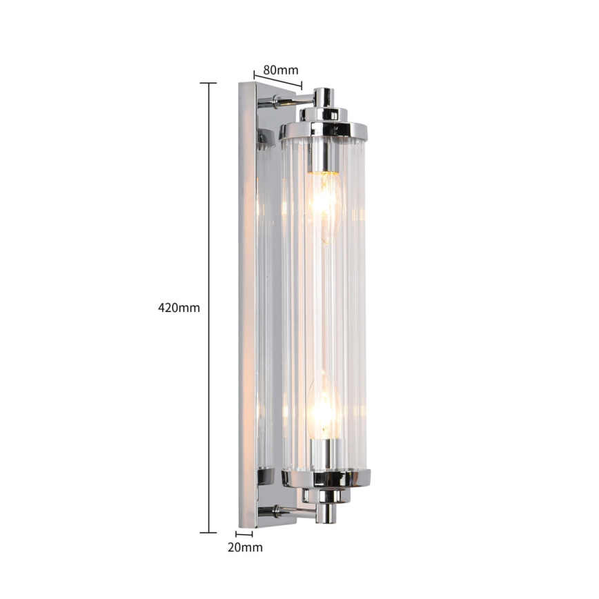 Aplique de parede LORENZO 2xE14/40W/230V cromado brilhante
