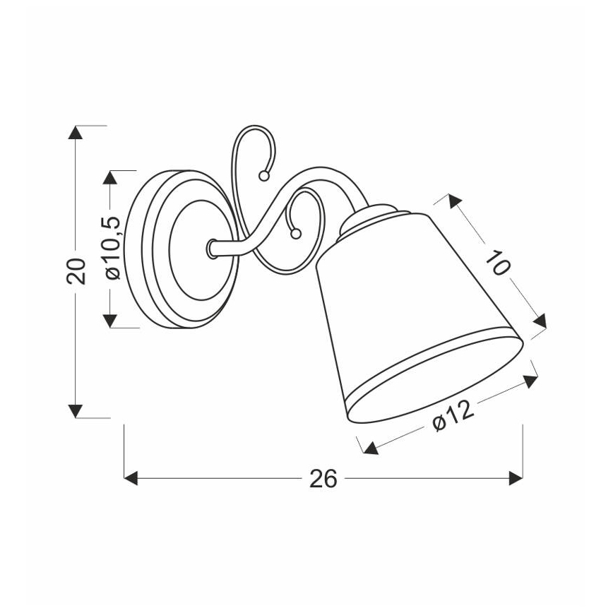 Aplique de parede LOSANNA 1xE14/40W/230V latão
