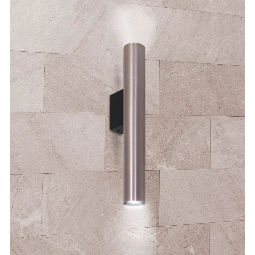 Aplique de parede LUNGOMARE 2xGU10/10W/230V cromado fosco
