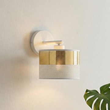 Aplique de parede LUX 1xE27/15W/230V branco/dourado