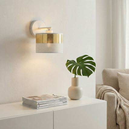 Aplique de parede LUX 1xE27/15W/230V branco/dourado