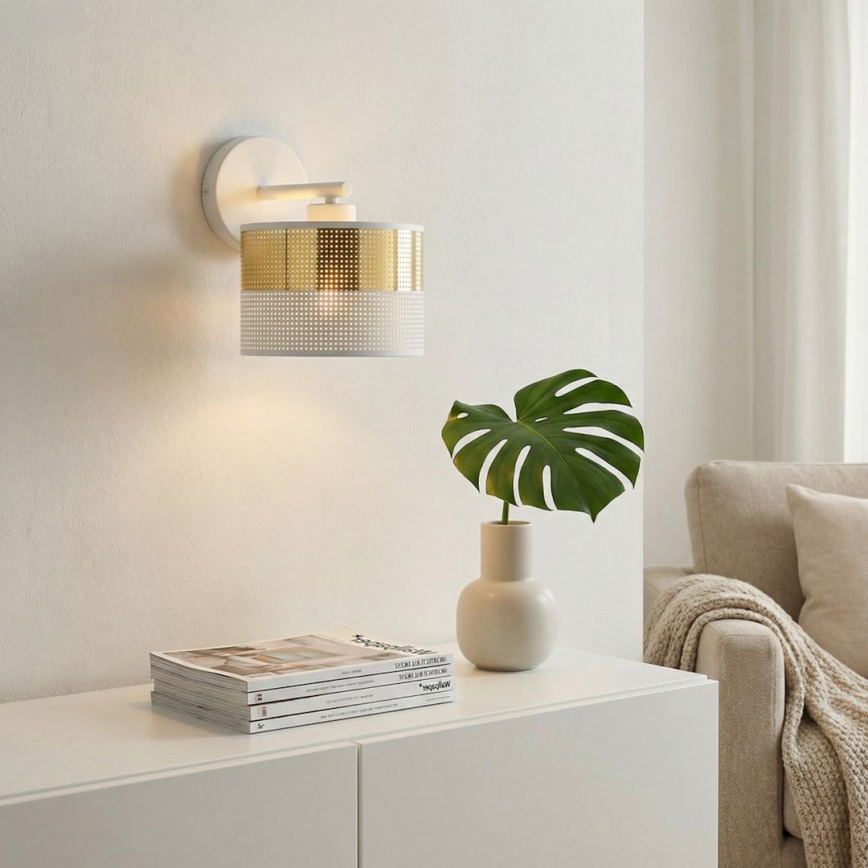 Aplique de parede LUX 1xE27/15W/230V branco/dourado