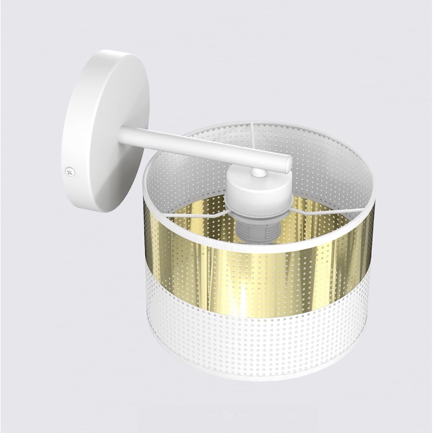 Aplique de parede LUX 1xE27/15W/230V branco/dourado