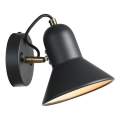 Aplique de parede orientável ASTAMA 1xE27/40W/230V preto/latão