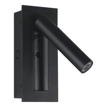 Aplique de parede orientável LED, 2W/230V, 3000K, preto
