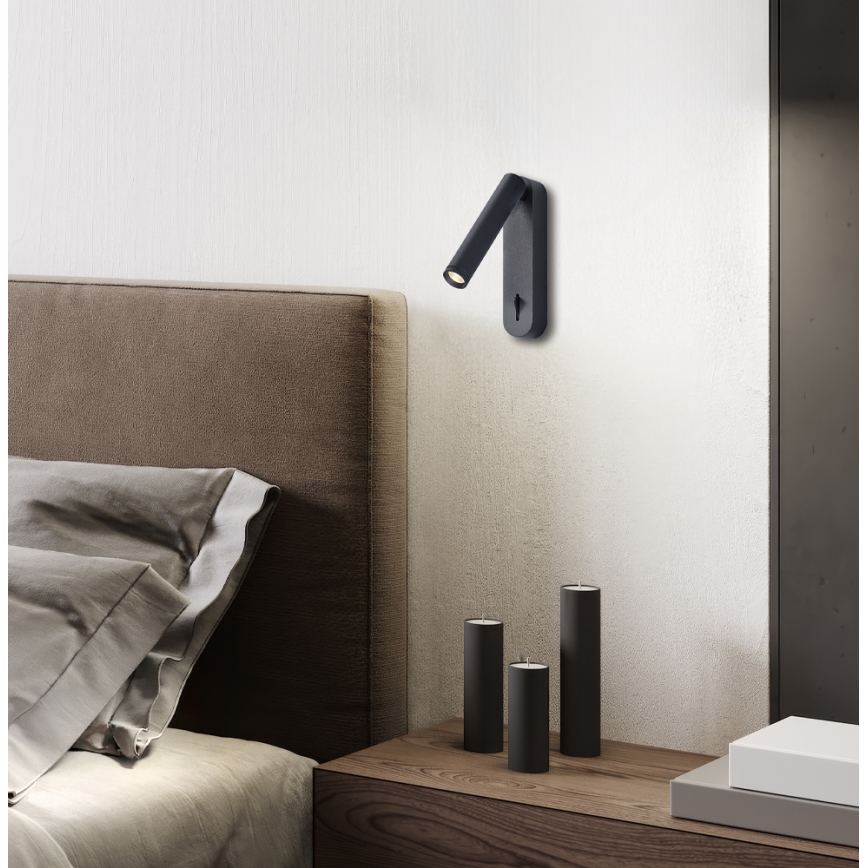 Aplique de parede orientável LED ABRIEL LED/6W/230V preto