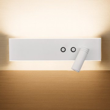 Aplique de parede orientável LED RESORT LED/10W/230V + LED/3W, branco, lado direito