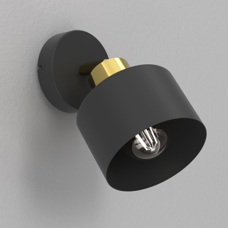 Aplique de parede orientável PARKLA 1xE27/15W/230V preto/dourado