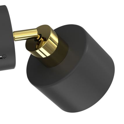 Aplique de parede orientável PARKLA 1xE27/15W/230V preto/dourado