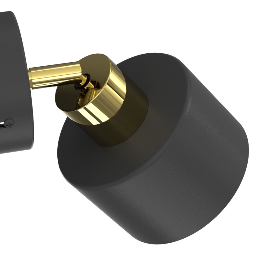 Aplique de parede orientável PARKLA 1xE27/15W/230V preto/dourado