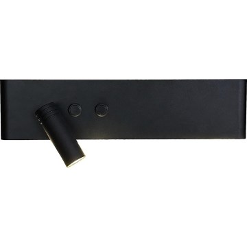 Aplique de parede orientável RESORT LED/10W/230V + LED/3W, preto, esquerdo