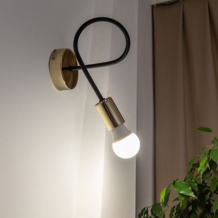 Aplique de parede OXFORD 1xE27/15W/230V dourado/preto