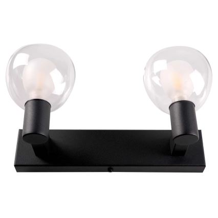 Aplique de parede para casa de banho POLA 2xG9/5W/230V IP44 preto/transparente