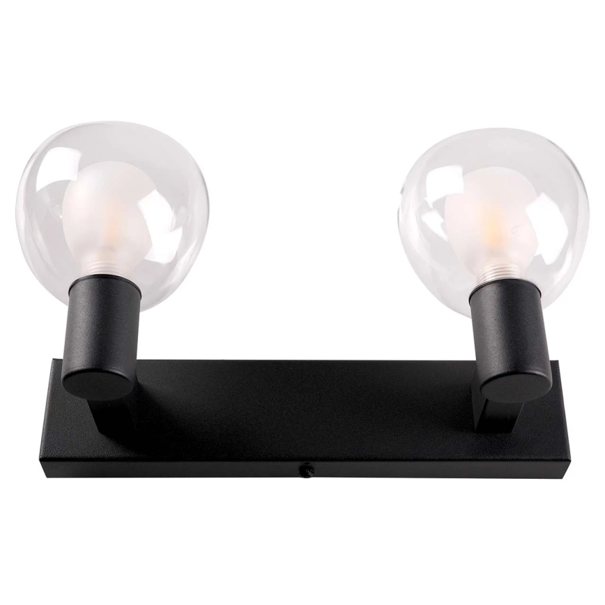 Aplique de parede para casa de banho POLA 2xG9/5W/230V IP44 preto/transparente