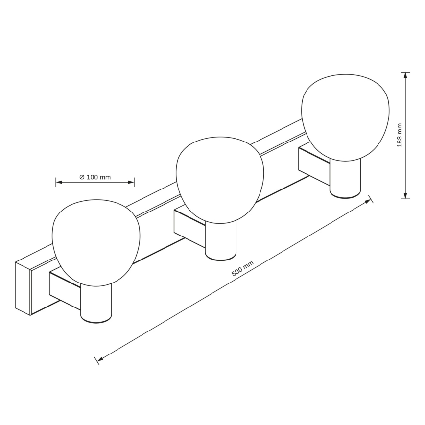 Aplique de parede para casa de banho POLA 3xG9/5W/230V IP44 preto/transparente