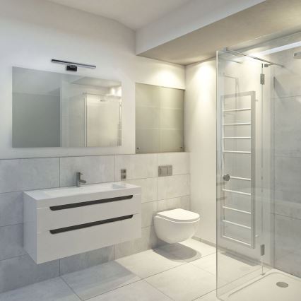 Aplique de parede para casa de banho SHINE LED/7W/230V 30 cm IP44 preto