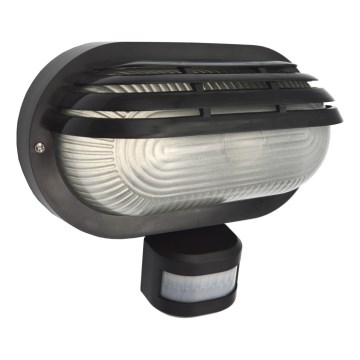 Aplique de parede para exterior com sensor ORIKO 1xE27/15W/230V IP54 preto