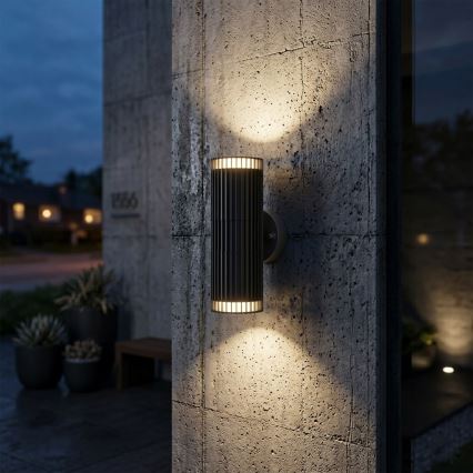 Aplique de parede para exterior LANTHEA 2xGU10/11W/230V IP44 preto