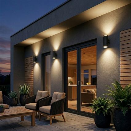 Aplique de parede para exterior LANTHEA 2xGU10/11W/230V IP44 preto