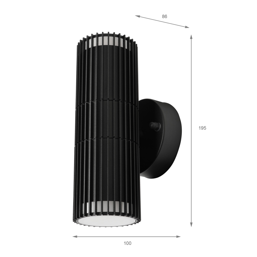 Aplique de parede para exterior LANTHEA 2xGU10/11W/230V IP44 preto