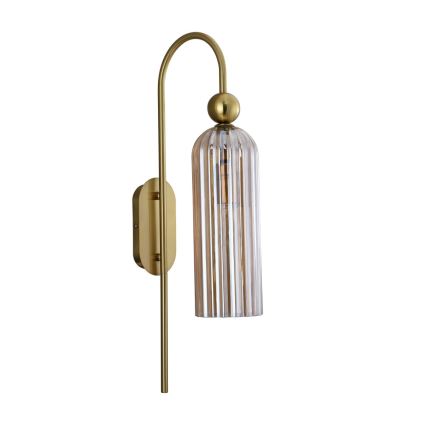 Aplique de parede PIEGA 1xE14/40W/230V latão/bege fumado