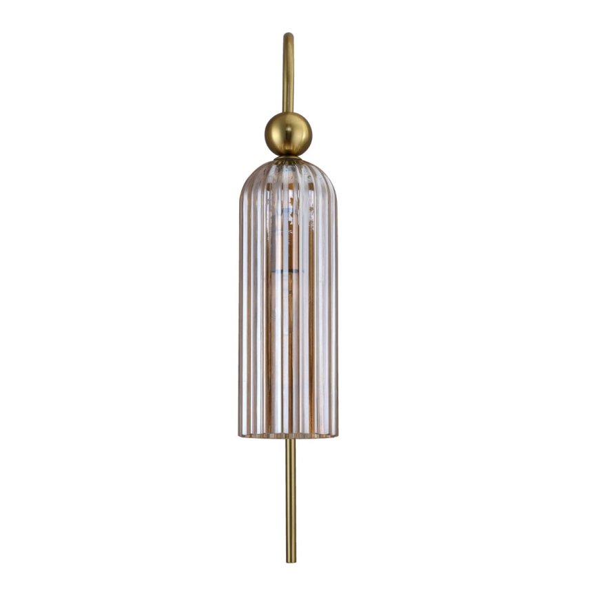 Aplique de parede PIEGA 1xE14/40W/230V latão/bege fumado