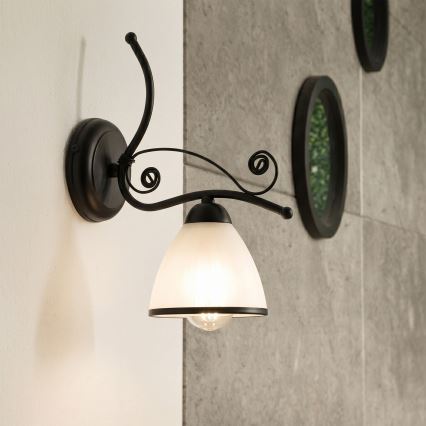 Aplique de parede RETRO 1xE27/60W/230V preto/branco