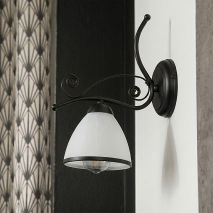Aplique de parede RETRO 1xE27/60W/230V preto/branco