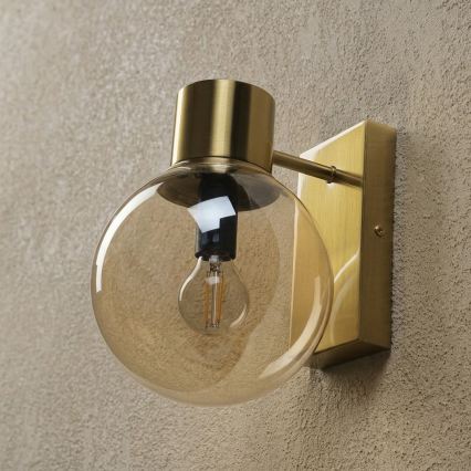 Aplique de parede SFERIO 1xE14/5W/230V latão/bege fumê