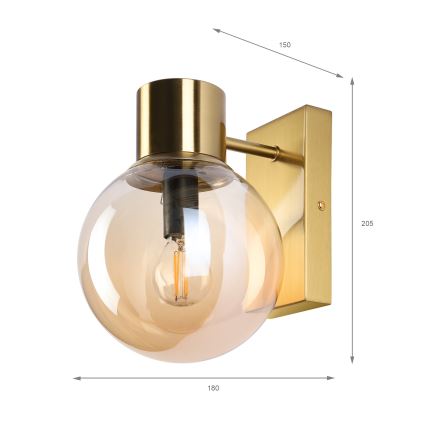 Aplique de parede SFERIO 1xE14/5W/230V latão/bege fumê
