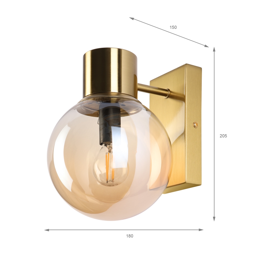 Aplique de parede SFERIO 1xE14/5W/230V latão/bege fumê