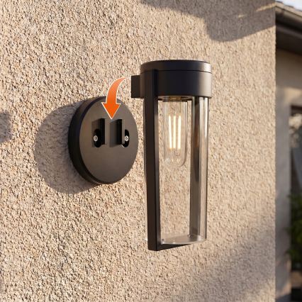Aplique de parede solar LED/1W/3,7V 500 mAh IP65 preto