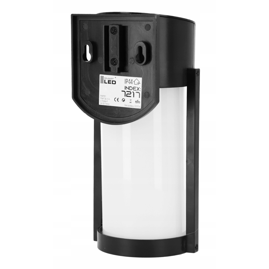 Aplique de parede solar LED/3,7 V 300 mAh IP44 preto