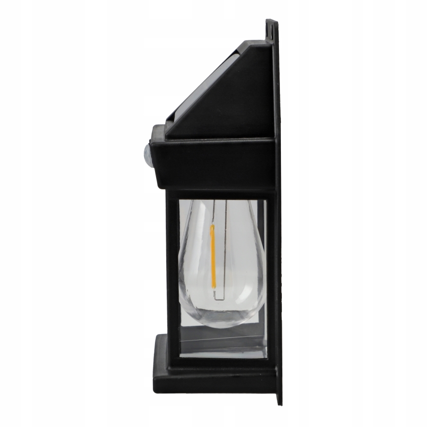 Aplique de parede solar LED com sensor LED/3,7V 600 mAh IP44 preto