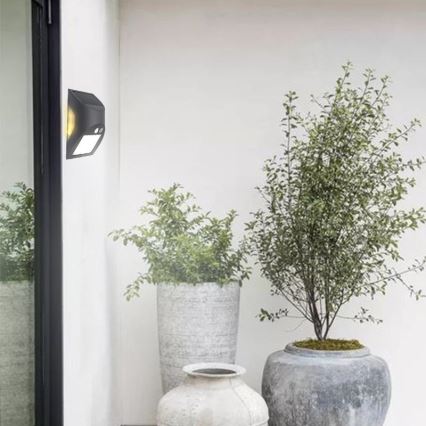 Aplique de parede solar LED com sensor LED/3W/3,7V 3000/4000K 1200 mAh IP54 antracite