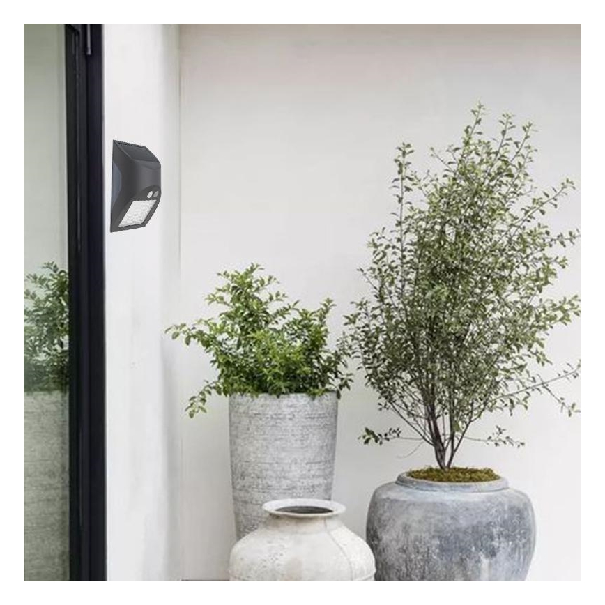 Aplique de parede solar LED com sensor LED/3W/3,7V 3000/4000K 1200 mAh IP54 antracite