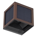 Aplique de parede solar LED com sensor LED/9W/3,7V 3000/4000/6000K IP65 2600 mAh castanho