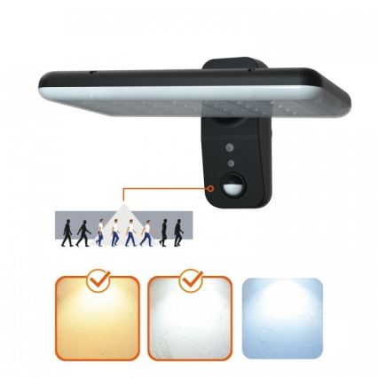 Aplique solar de parede LED com sensor PHOENIX LED/15W/3,2V 3000/4000K IP65 6000 mAh