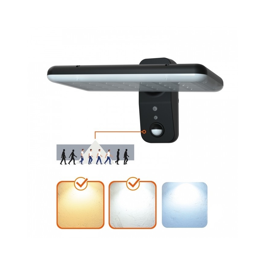 Aplique solar de parede LED com sensor PHOENIX LED/15W/3,2V 3000/4000K IP65 6000 mAh