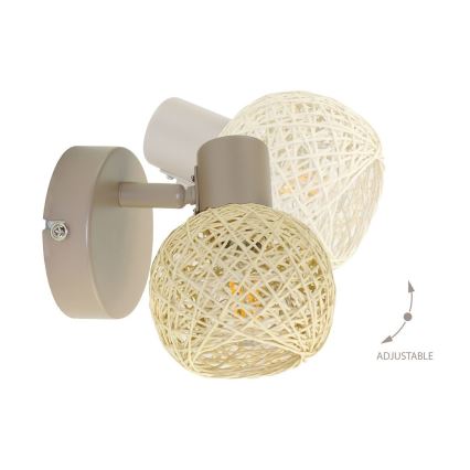Aplique de parede spot DEX 1xE14/10W/230V bege/creme