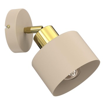 Aplique de parede spot PARKLA 1xE27/15W/230V bege/dourado