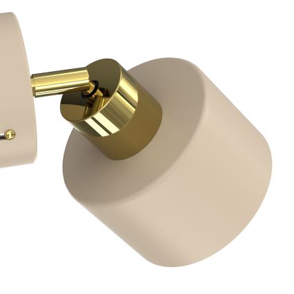 Aplique de parede spot PARKLA 1xE27/15W/230V bege/dourado