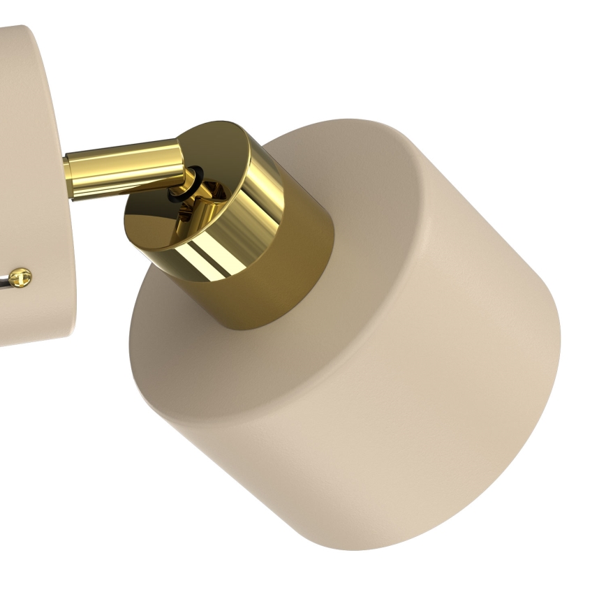 Aplique de parede spot PARKLA 1xE27/15W/230V bege/dourado