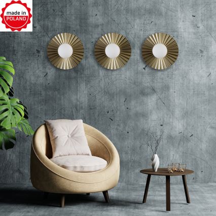 Aplique de parede SUNPLISS 1xG9/10W/230V Ø 30 cm dourado/creme