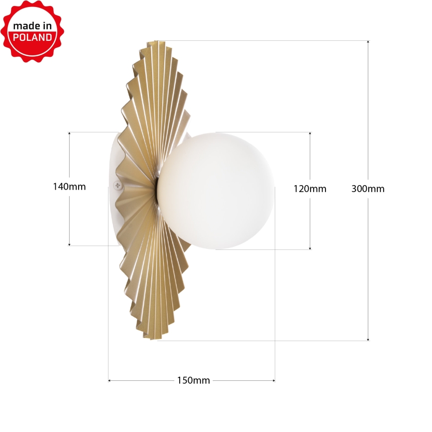 Aplique de parede SUNPLISS 1xG9/10W/230V Ø 30 cm dourado/creme