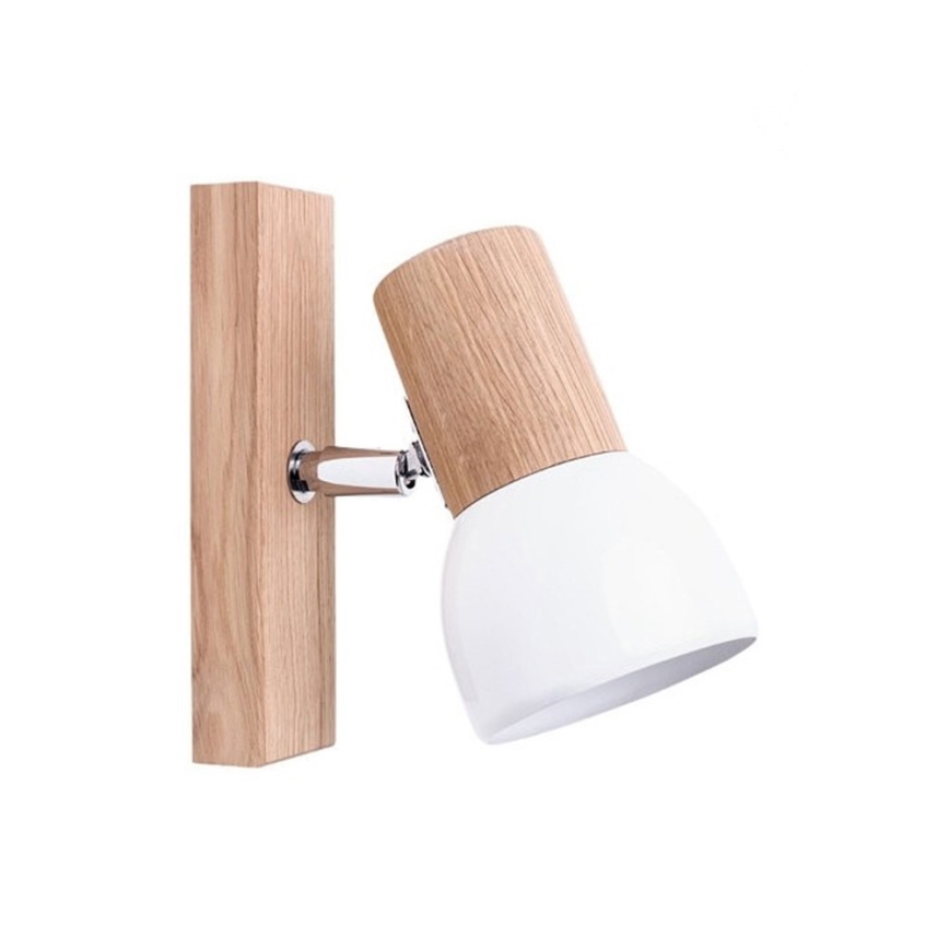 Aplique de parede tipo spot SVENDA 1xE27/60W/230V, acabamento em carvalho