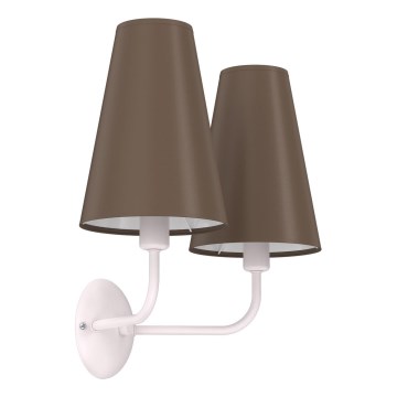 Aplique de parede TORTOLA 2xE14/15W/230V castanho/creme