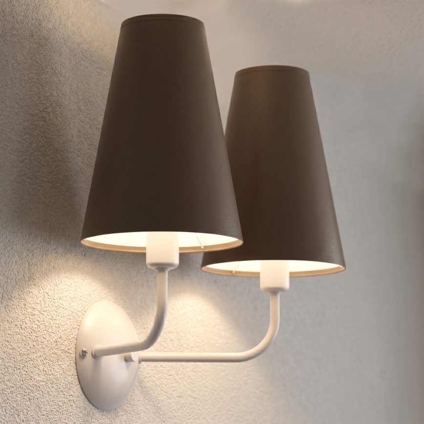 Aplique de parede TORTOLA 2xE14/15W/230V castanho/creme