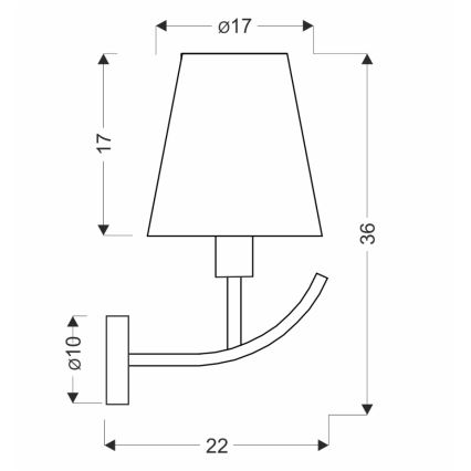 Aplique de parede VITORIA 1xE14/40W/230V amarelo/latão